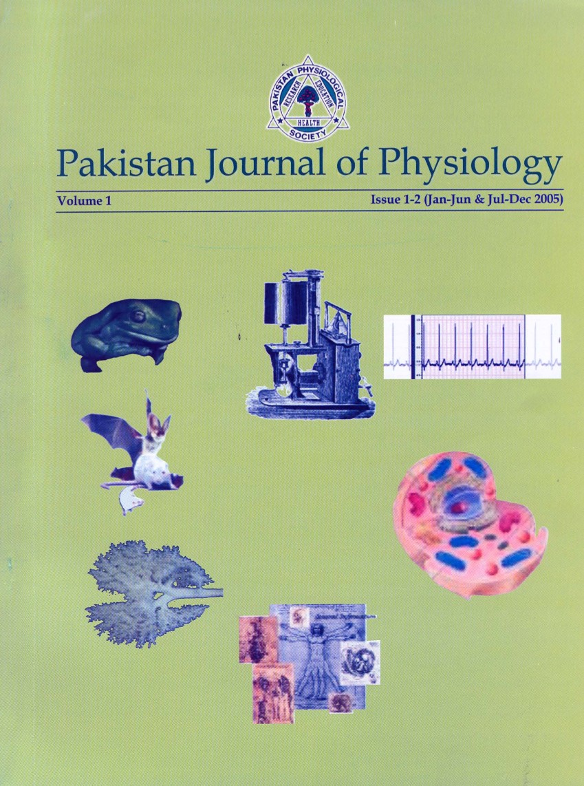 					View Vol. 1 No. 1-2 (2005): Pakistan Journal of Physiology
				