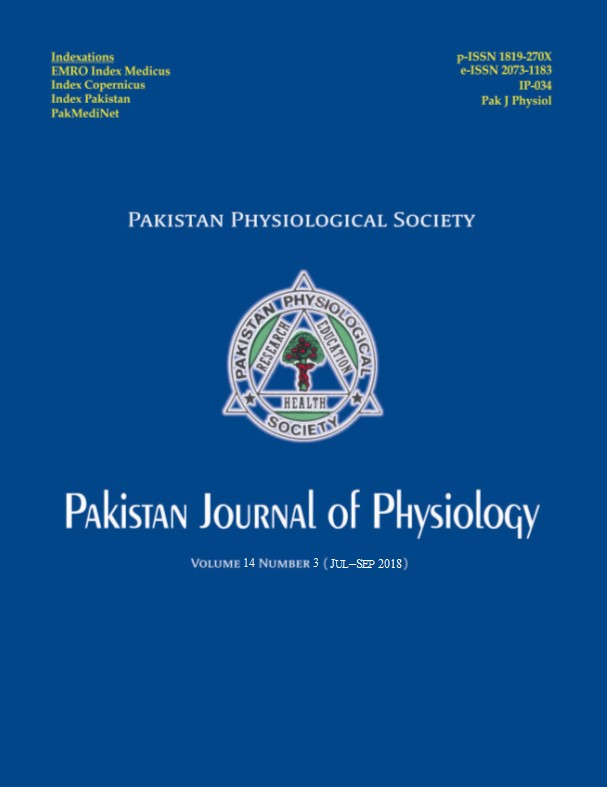 Pak J Physiol 2018;14(3)