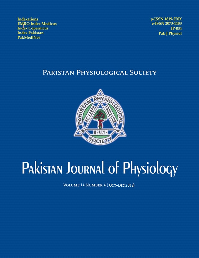 Pak J Physiol 2018;14(4)
