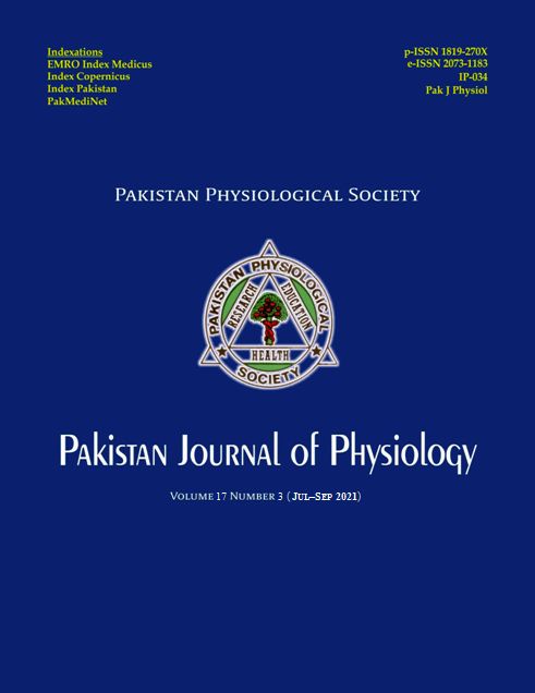 					View Vol. 17 No. 3 (2021): Pakistan Journal of Physiology
				