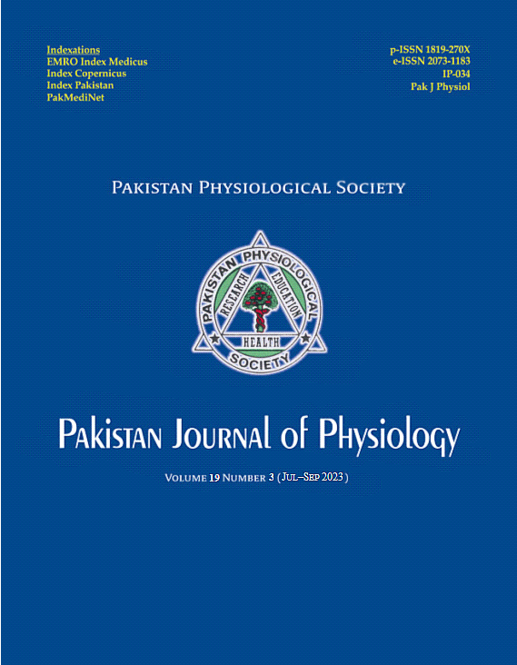 					View Vol. 19 No. 3 (2023): Pakistan Journal of Physiology
				