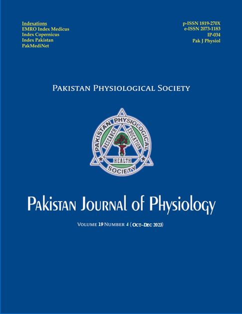 					View Vol. 19 No. 4 (2023): Pakistan Journal of Physiology
				