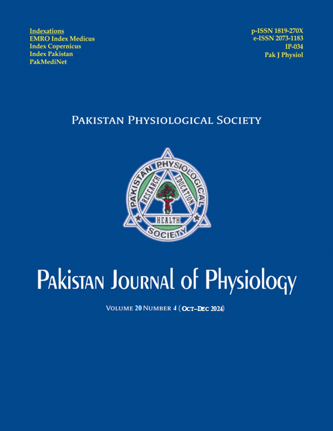 					View Vol. 20 No. 4 (2024): Pakistan Journal of Physiology
				